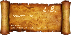 Lambert Emil névjegykártya