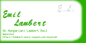 emil lambert business card